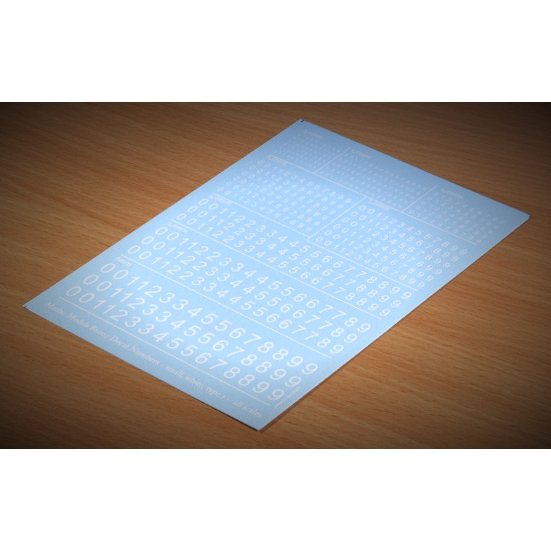 Matho Models Decal Numbers - small white type 1 80003