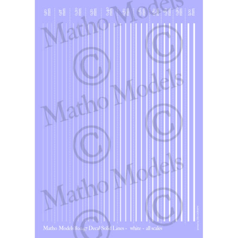 Matho Models Decal Solid Lines - white 80047 additional image 2