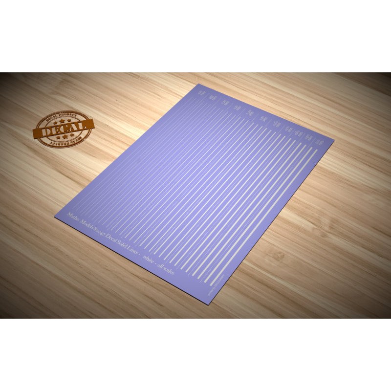 Matho Models Decal Solid Lines - white 80047