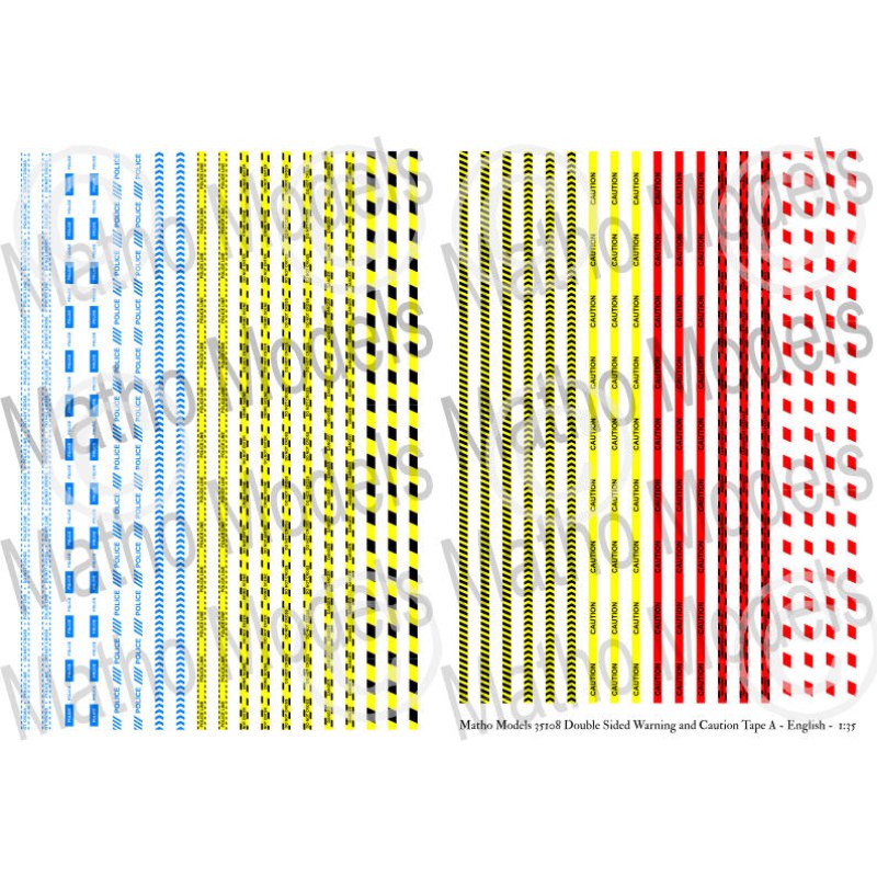 Matho Models Double Sided Warning and Caution Tape A - English 1/35 35108 additional image 2