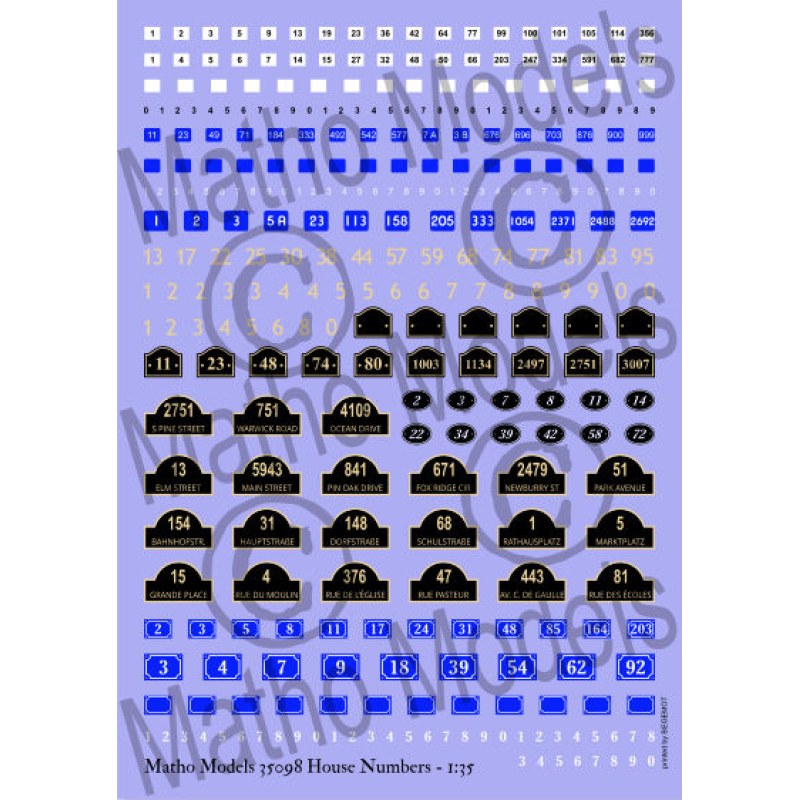 Matho Models House Numbers 1/35 35098 additional image 3