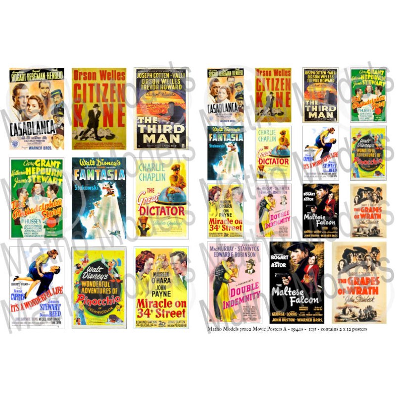 Matho Models Movie Posters A - 1940s 1/35 35102