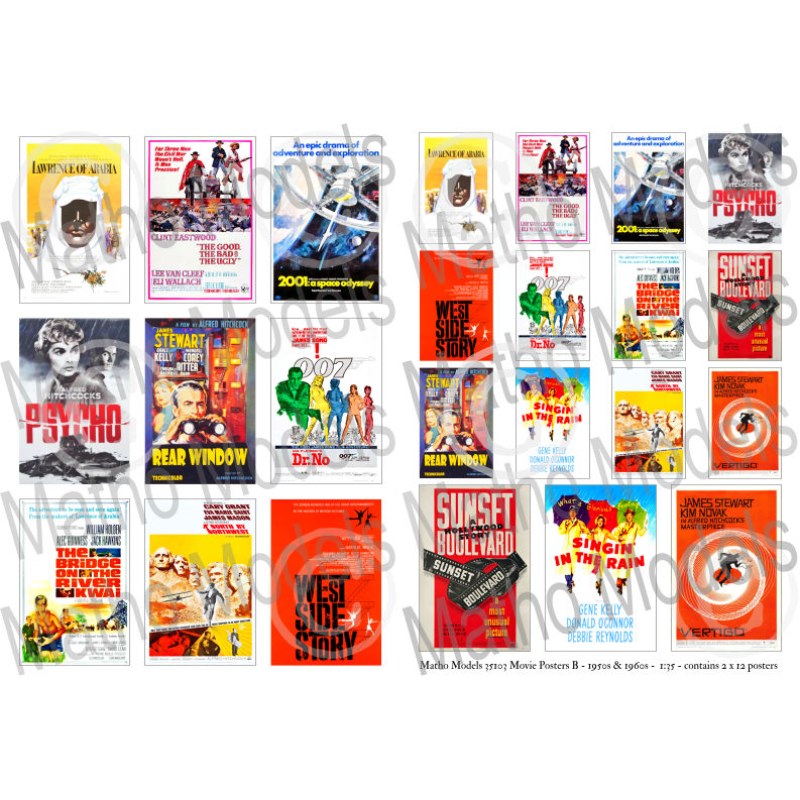 Matho Models Movie Posters B - 1950s & 1960s 1/35 35103