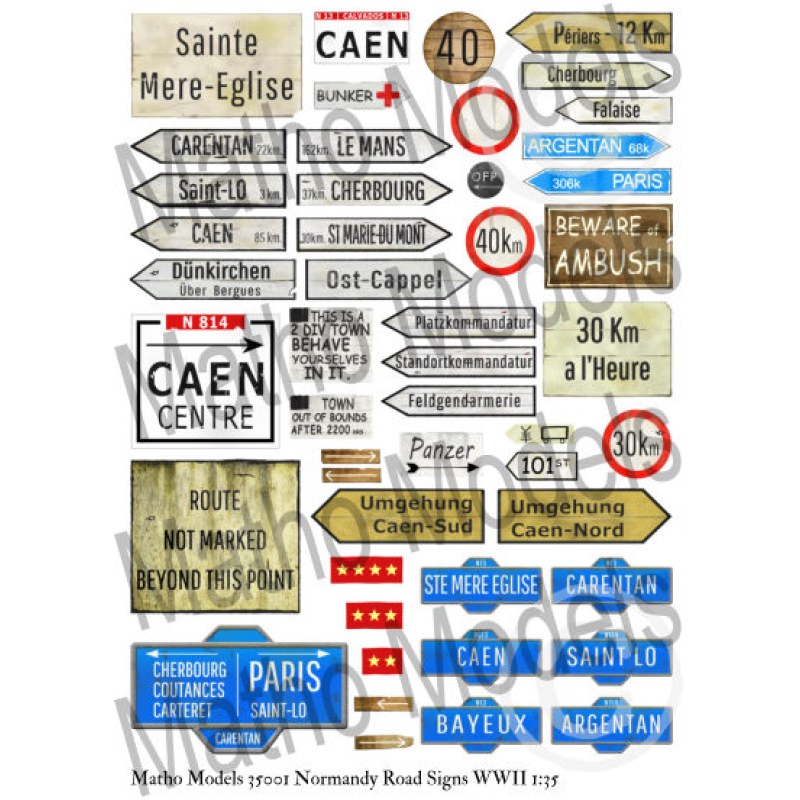 Matho Models Normandy Road Signs WWII 1/35 35001