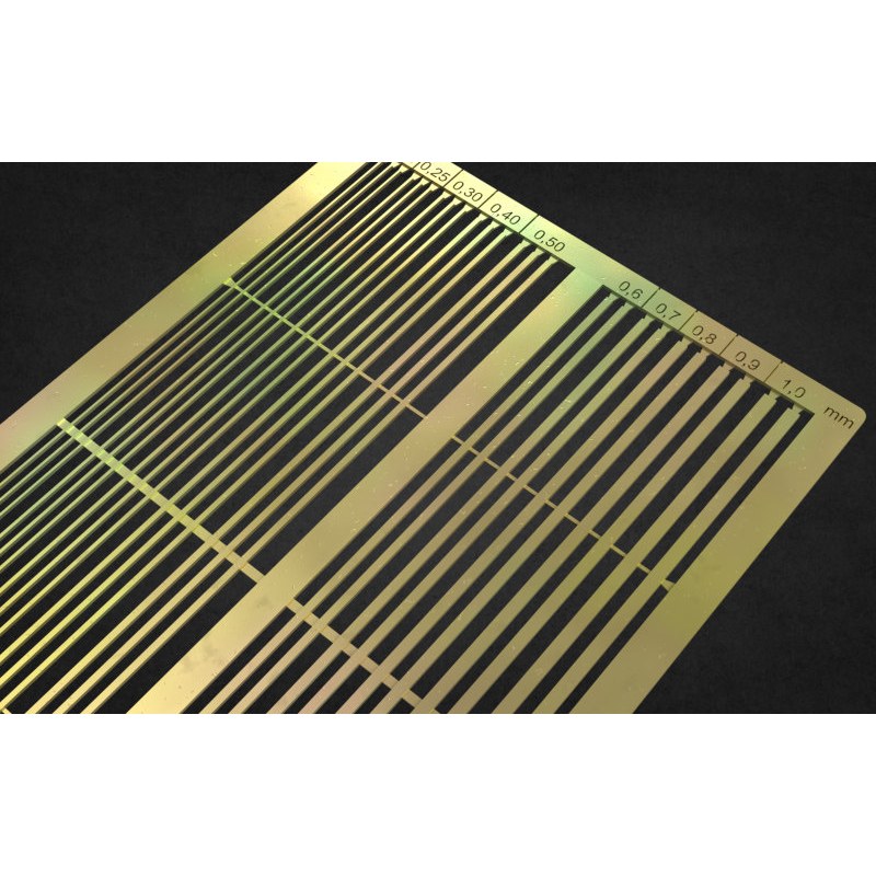 Matho Models PE Brass Strips A: 0.2 - 1mm (0.10mm thickness) 80043 additional image 3