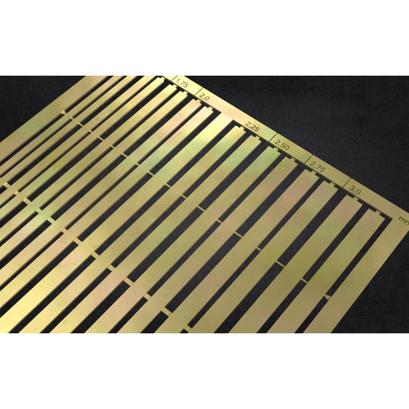 Matho Models PE Brass Strips B: 1.25 - 3mm (0.10mm thickness) 80044 additional image 3