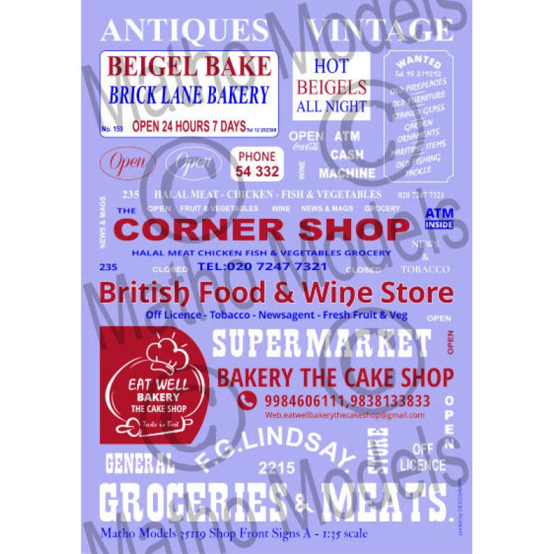 Matho Models Shop Front Signs A 1/35 35119 additional image 2