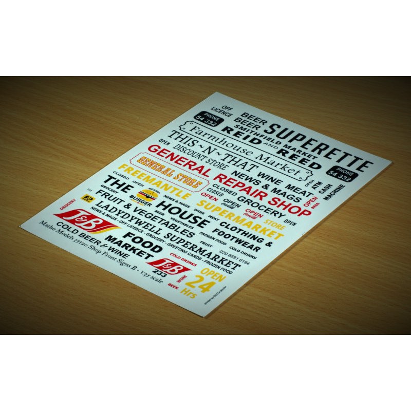 Matho Models Shop Front Signs B 1/35 35120