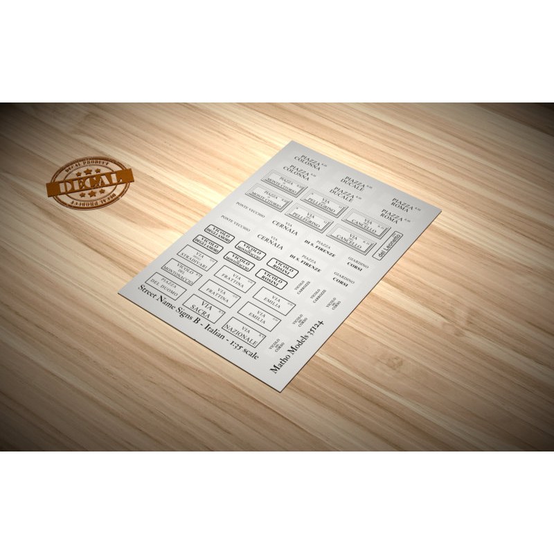 Matho Models Street Name Signs B - Italian 1/35 35124