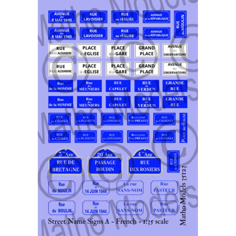 Matho Models Street Name Signs - BIG SET 1/35 35128 additional image 3