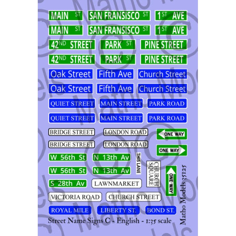 Matho Models Street Name Signs - BIG SET 1/35 35128 additional image 5