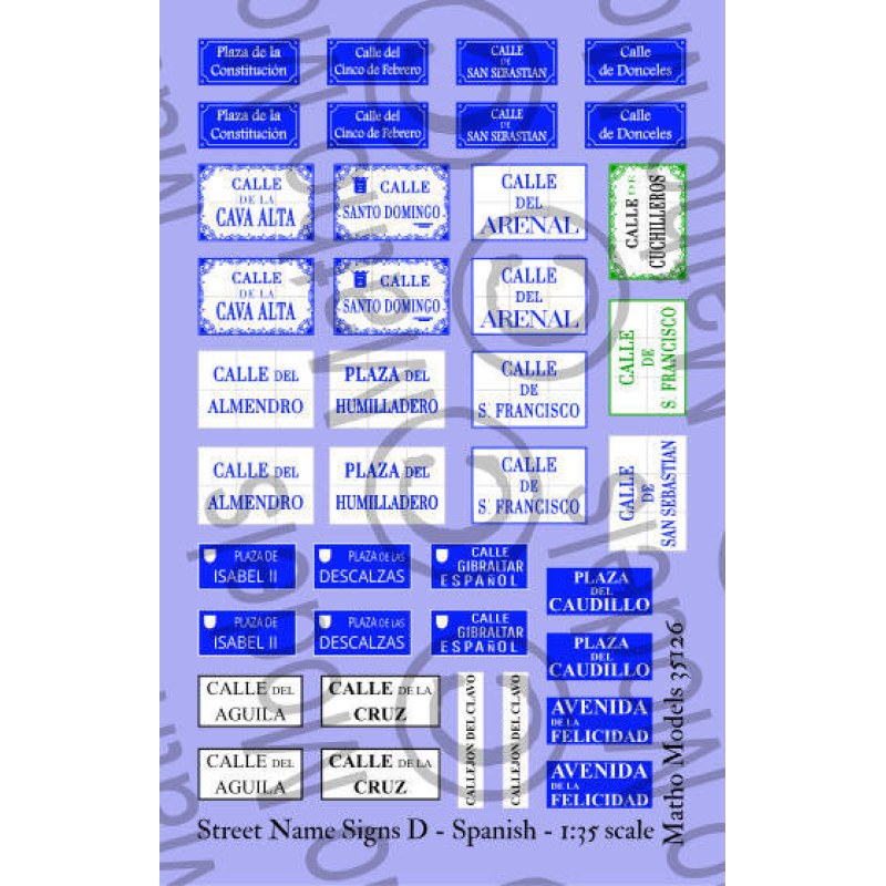 Matho Models Street Name Signs - BIG SET 1/35 35128 additional image 6