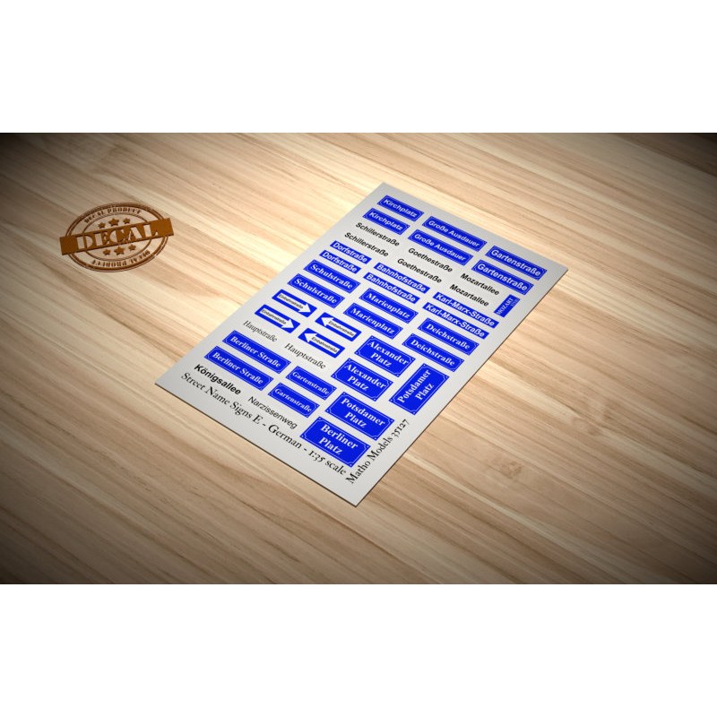 Matho Models Street Name Signs E - German 1/35 35127