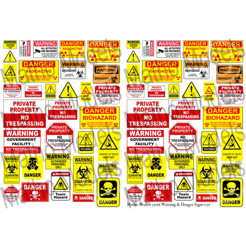 Matho Models Warning & Danger Signs 1/35 35116