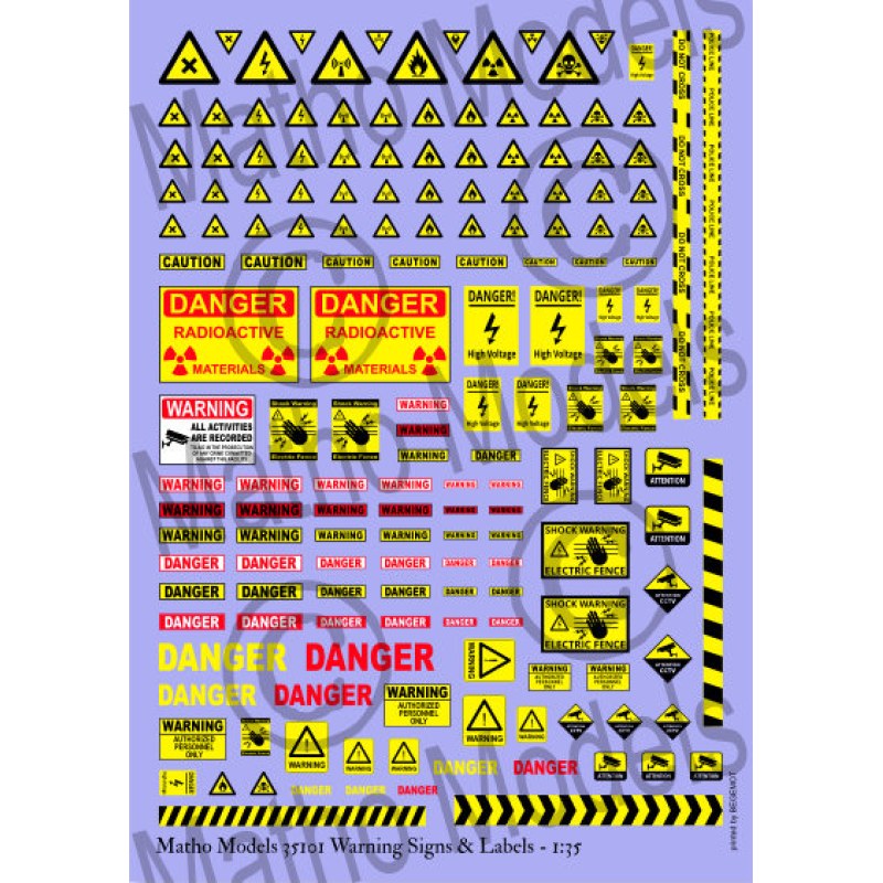 Matho Models Warning Signs & Labels 1/35 35101 additional image 4