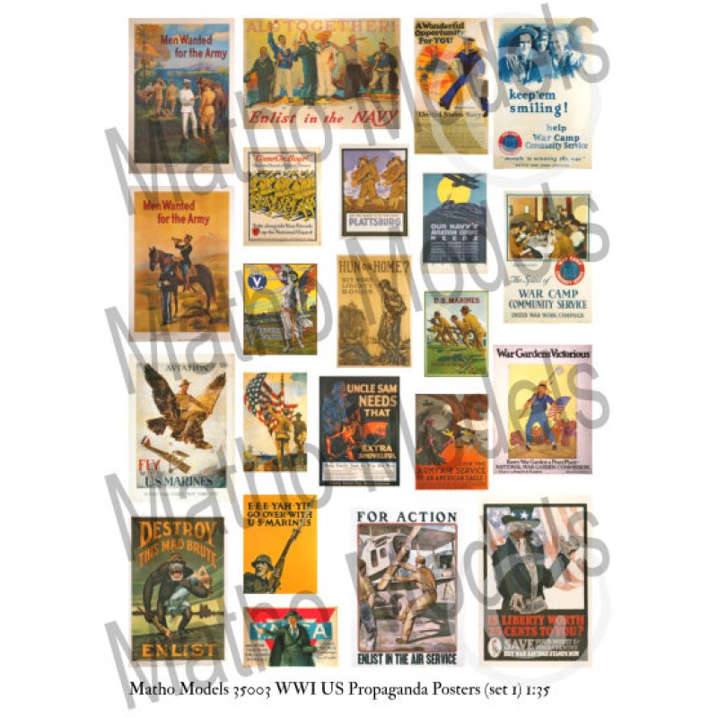 Matho Models WWI US Propaganda Posters (set 1) 1/35 35003
