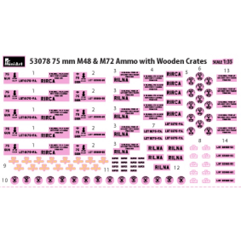 Miniart 75mm M48 & M72 AMMO w/WOODEN CRATES 1/35 53078 additional image 2