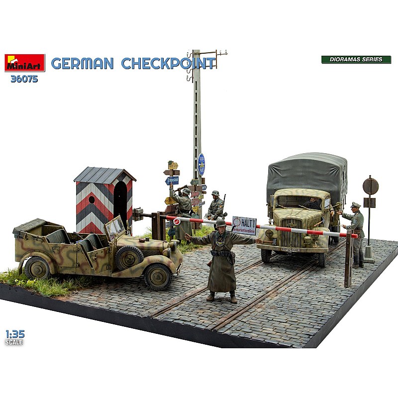 Miniart GERMAN CHECKPOINT. 3T Cargo Truck 3,6-36S & Kfz.1 Type 170VK w/ Feldgendarmerie. BIG SET 1/35 36075 additional image 3