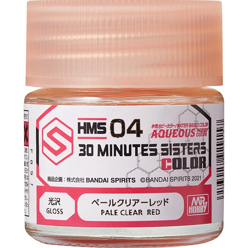 Mr Hobby HMS-04 Aqueous 30 Minutes Sisters Colors (10ml) Pale Clear Red HMS-04