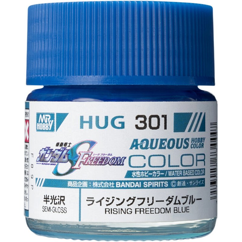 Mr Hobby HUG-301 Aqueous Gundam Color (10 ml) Rising Freedom Blue 10ml HUG-301