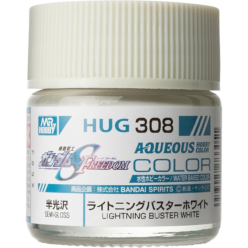 Mr Hobby HUG-308 Aqueous Gundam Color (10 ml) Lightning Buster White HUG-308