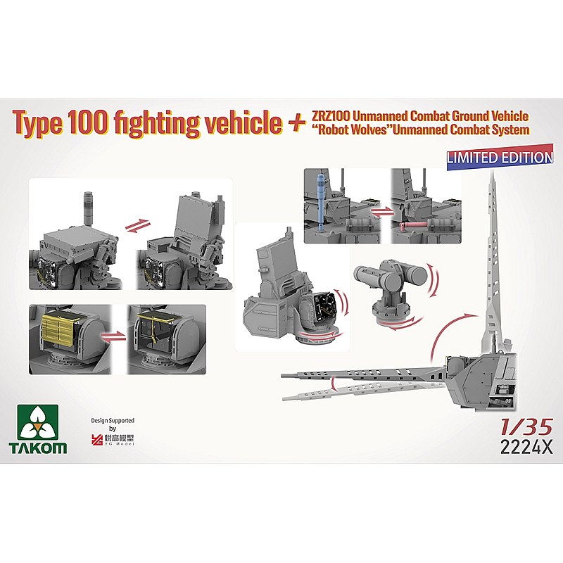 Takom Chinese Type 100 + ZRZ100 UGCV + "Robot Wolves" Combat System 1/35 02224X additional image 5
