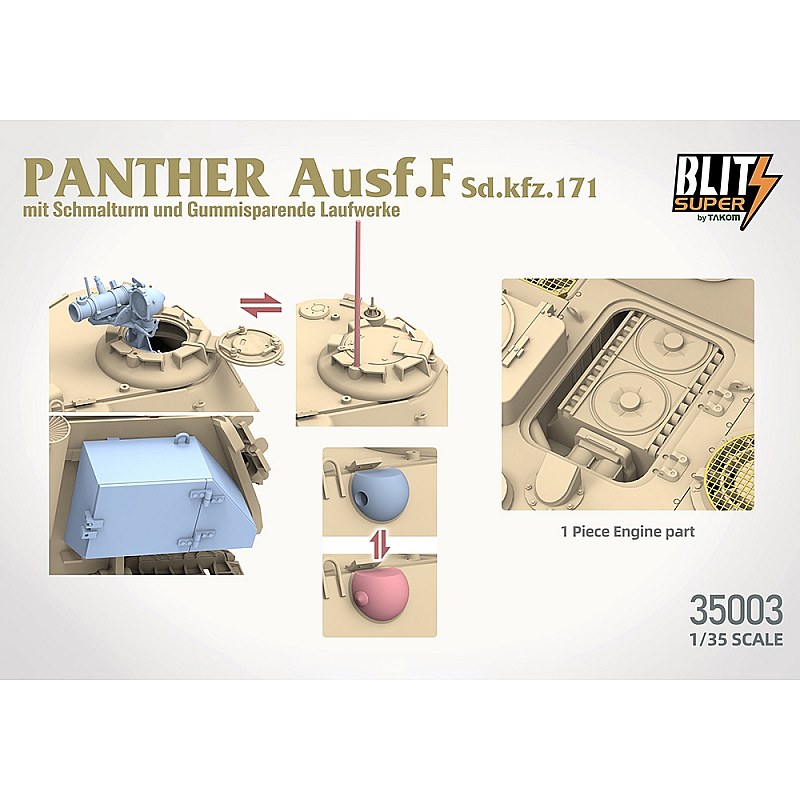 Takom German Army Panther Ausf F Medium Tank SdKfz 171 1/35 35003 additional image 4