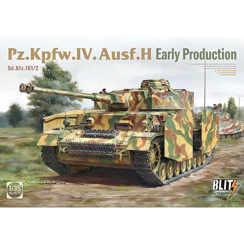 Takom German Army Panzer IV Ausf H Medium Tank Early Production SdKfz 161/2 1/35 08019