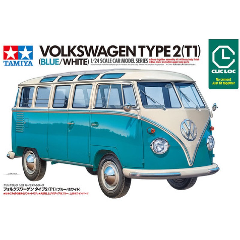 Tamiya Volkswagen Type 2 (T1) Blue & White 1/24 28102 additional image 2
