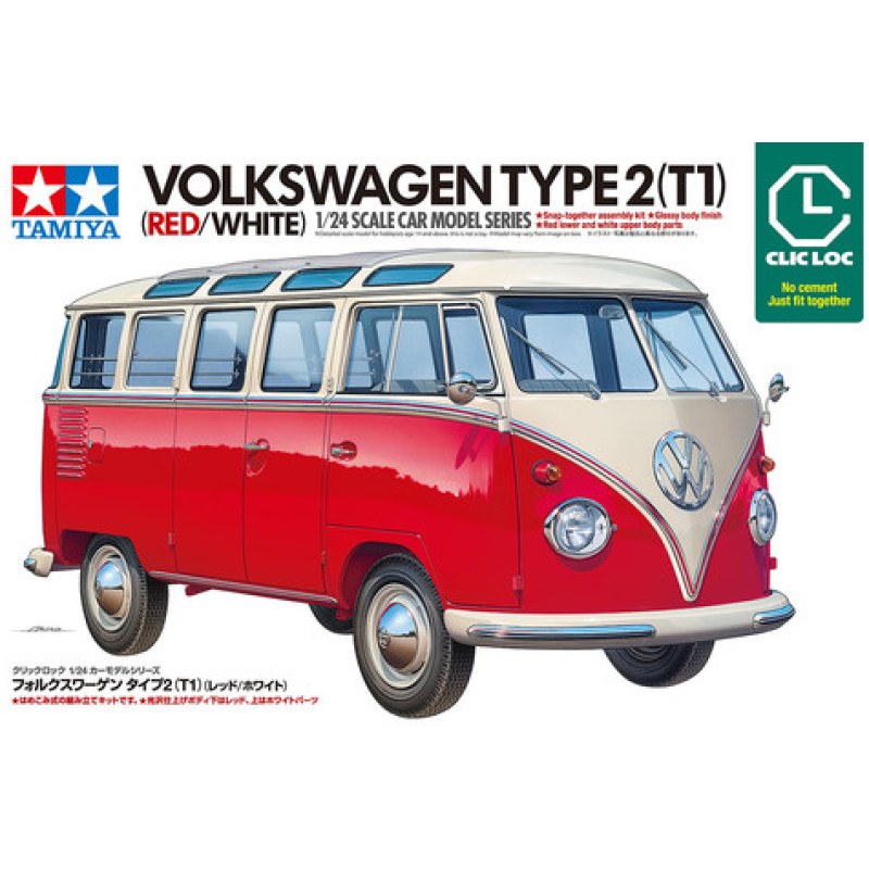 Tamiya Volkswagen Type 2 (T1) Red & White 1/24 28101 additional image 2