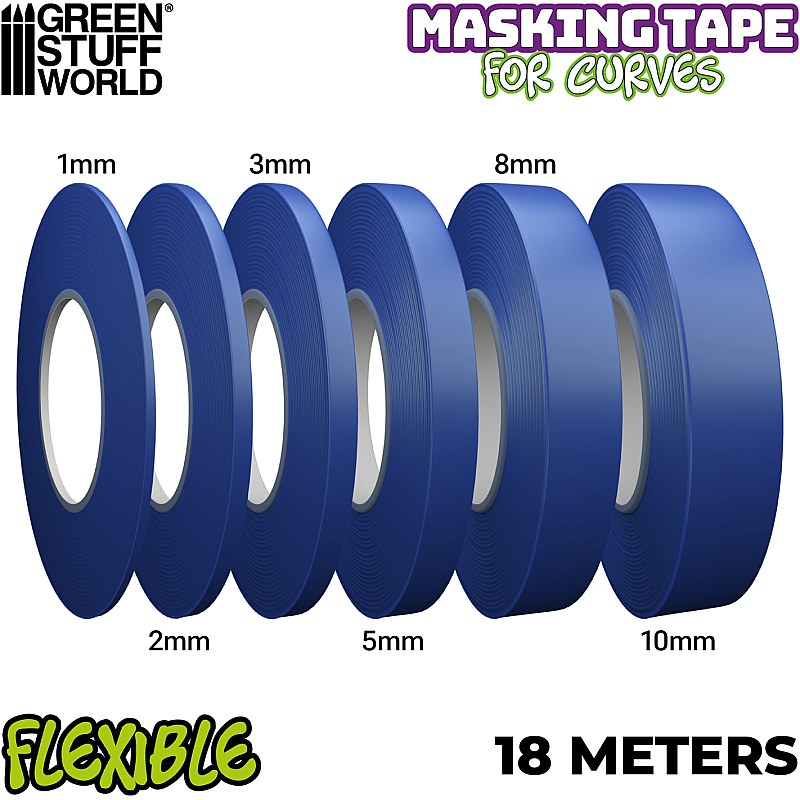 GreenStuffWorld Flexible Masking Tape - 8mm 8435646504254ES