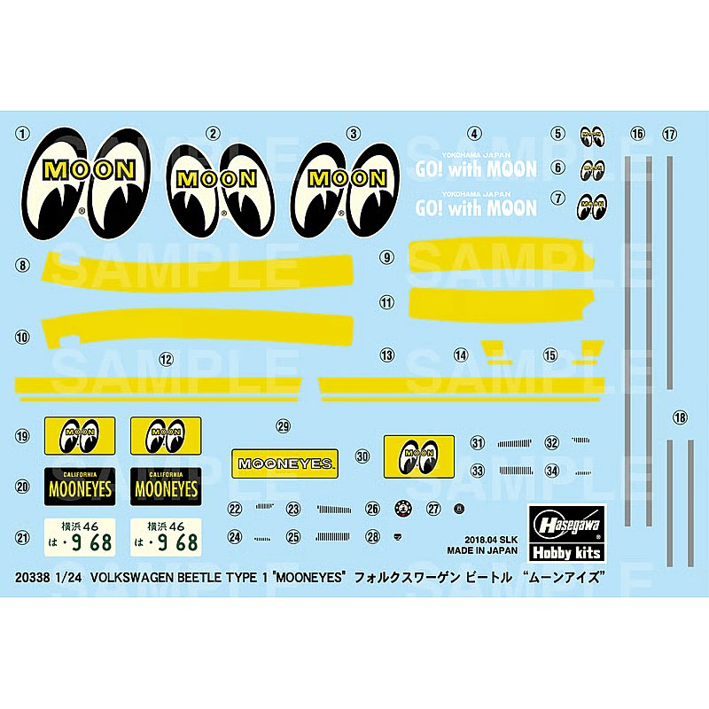 Hasegawa Volkswagen Beetle TYPE 1 MOONEYES 1/24 HALE20338 additional image 5