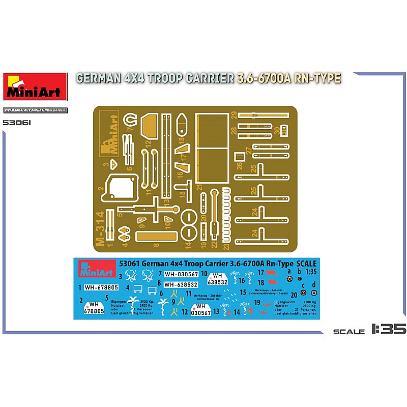 Miniart GERMAN 4X4 TROOP CARRIER 3.6-6700A RN-TYPE 1/35 53061 additional image 2