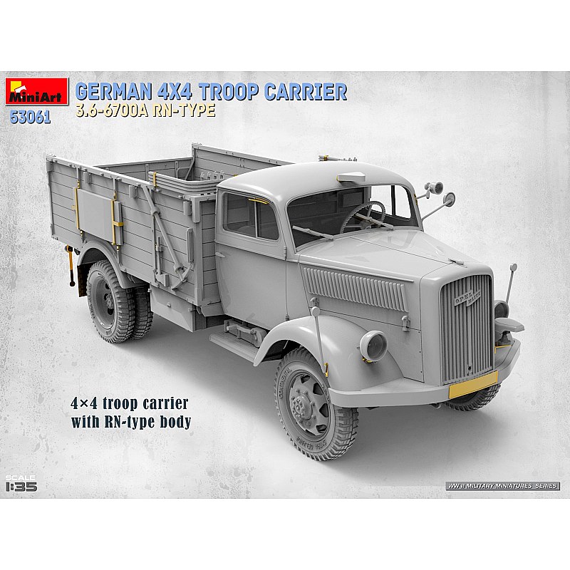 Miniart GERMAN 4X4 TROOP CARRIER 3.6-6700A RN-TYPE 1/35 53061 additional image 3