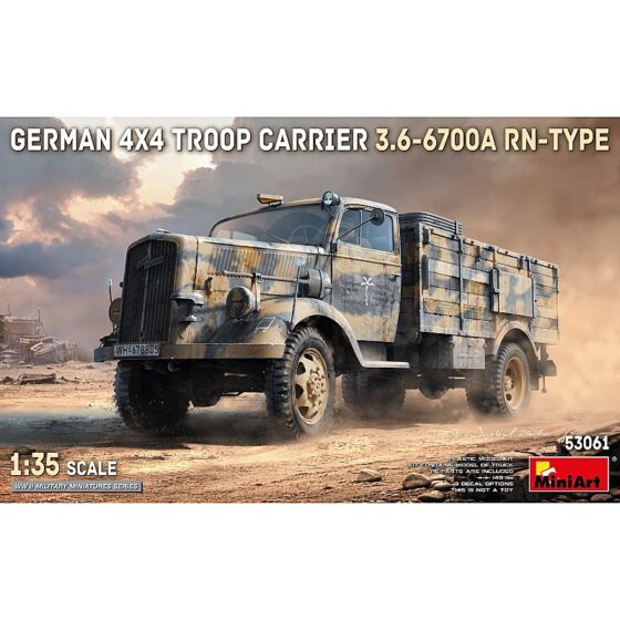Miniart GERMAN 4X4 TROOP CARRIER 3.6-6700A RN-TYPE 1/35 53061