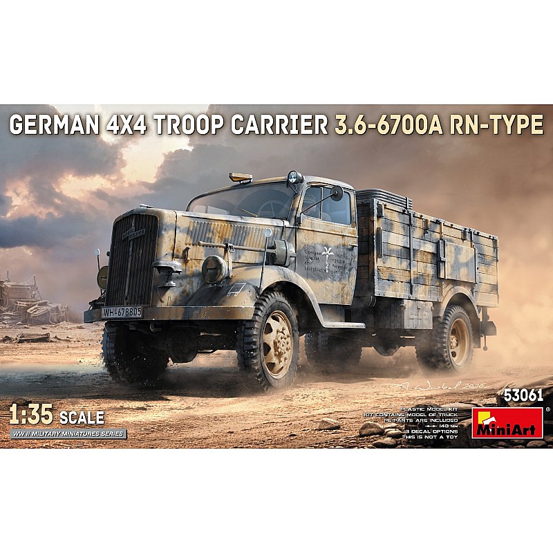 Miniart GERMAN 4X4 TROOP CARRIER 3.6-6700A RN-TYPE 1/35 53061