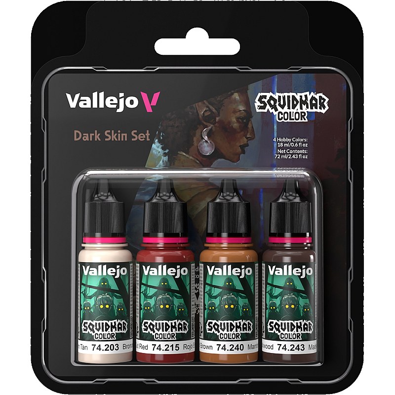 Vallejo Squidmar Color Set - Dark Skin Set 74.305